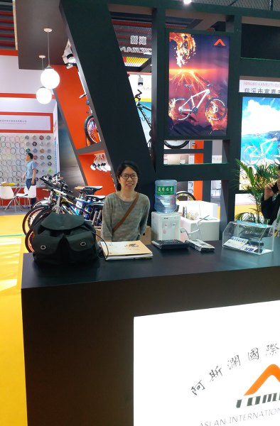 I'm in my booth at shanghai bicycle international exhibition2019